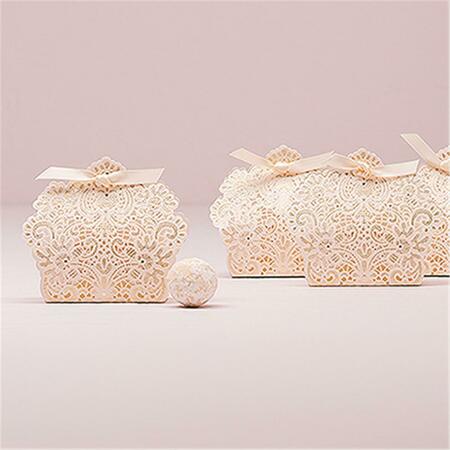 SMARTGIFTS Luscious Foil Lace Favor Box with Ribbon - Paper SM19229